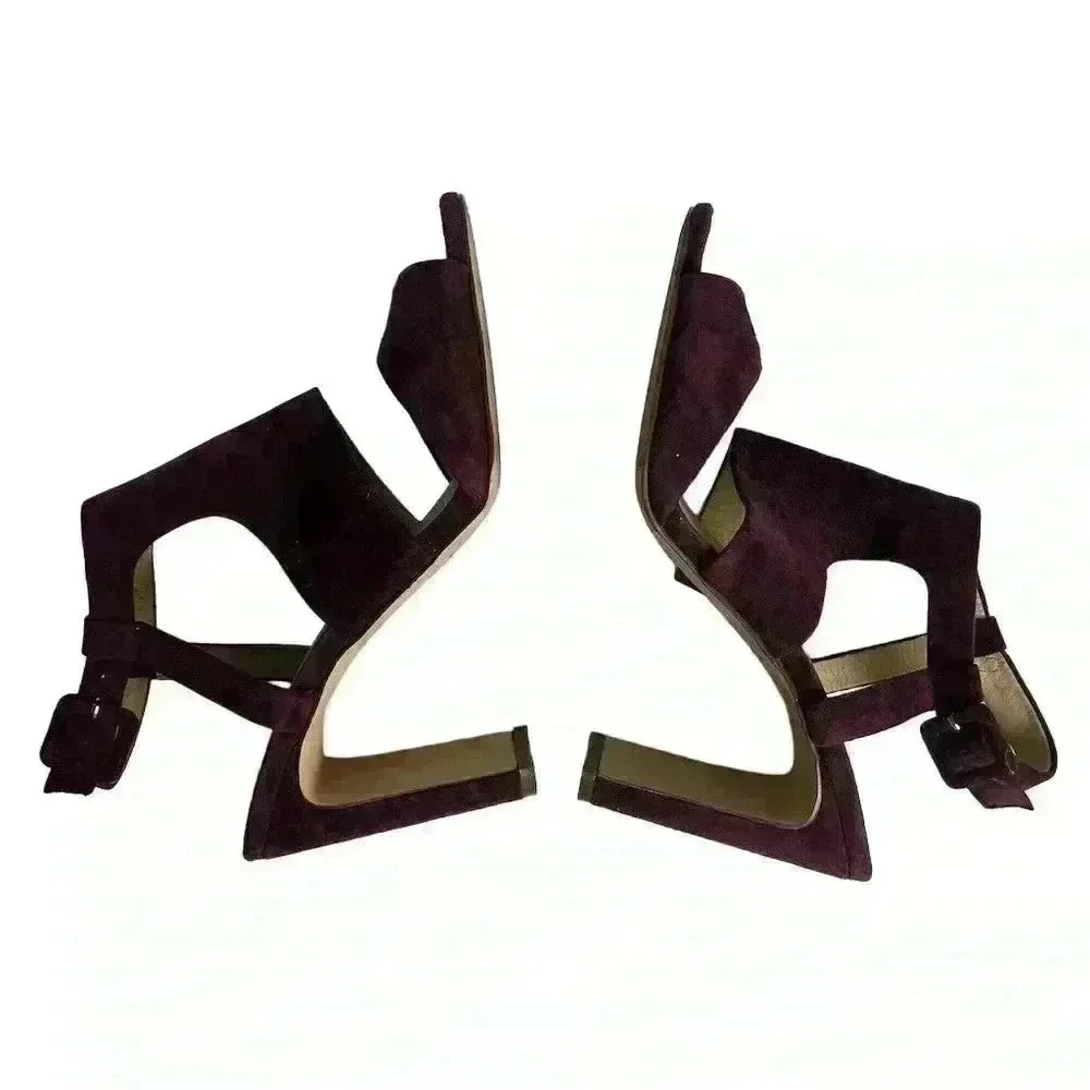 Enzo Angiolini‎ Women's Trudy Sandal Purple Strappy Block Heels 8.5